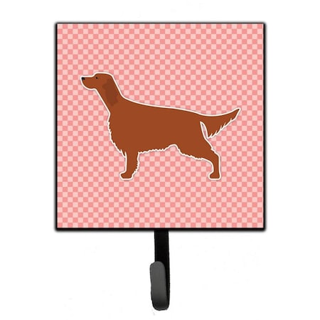 Micasa Irish Setter Checkerboard Pink Leash or Key Holder MI626919